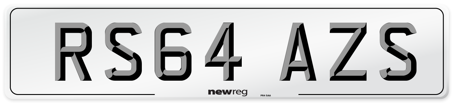 RS64 AZS Number Plate from New Reg